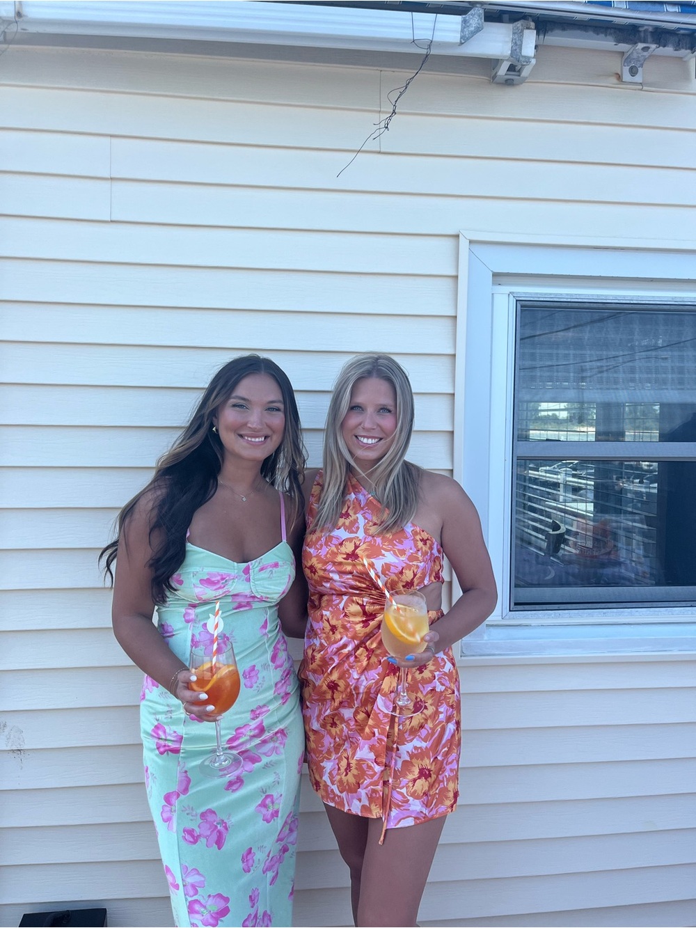 White Fox Boutique One-Shoulder Orange Floral Dress